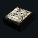 Schattigee  uil op Antiek muziekblad Cadeaudoosje<br><div class="desc">Wedding Black Lacquer Keepomwille Custom Designer Specialized Jewelry Box of Memory Box Elegant Unique Wedding Jubileum kerstcadeaus of Valentijnsdag cadeaus</div>