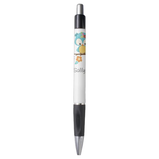 Schattigee Uil op Branch Gepersonaliseerd Pen (Voorkant Verticaal)