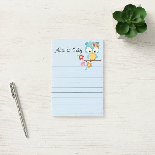 Schattigee Uil op Branch Gepersonaliseerd Post-it® Notes (Kantoor)