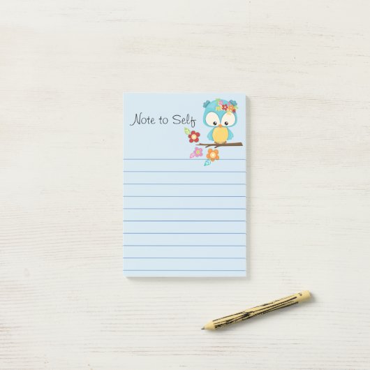 Schattigee Uil op Branch Gepersonaliseerd Post-it® Notes (Op bureau)