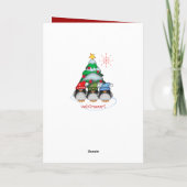 Schattigee Uil op brench Custom Text Kaart (Achterkant)