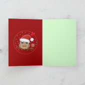 Schattigee Uil op brench Custom Text Kaart (Binnen)