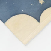 Schattigee uil op de maan met nachtelijke hemel ge fleece deken (Hoek)