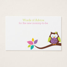 Schattigee UIL op een mama advies Baby shower Kaar