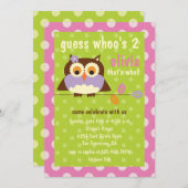 Schattigee Uil op een tak Polka Dots Verjaardagsfe Kaart (Voorkant / Achterkant)