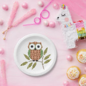Schattigee uil papier Borden Papieren Bordje (Feest)