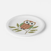 Schattigee uil papier Borden Papieren Bordje (Gekanteld)