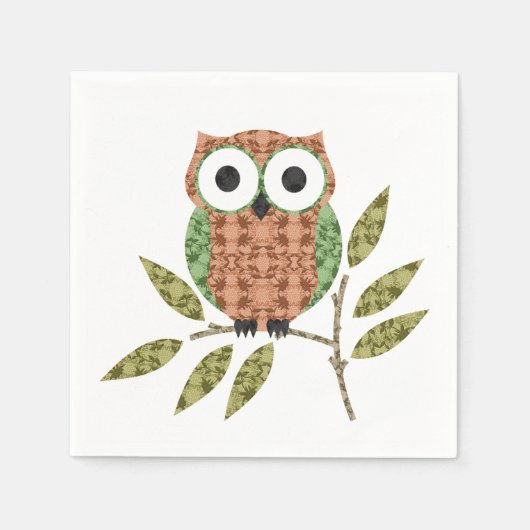 Schattigee uil papieren servetten (Voorkant)