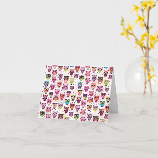 Schattigee uil patroon notitiekaart (Gele Bloem)
