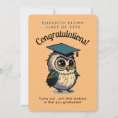 Schattigee Uil Peach Preschool Afstudeerder Kinder (Voorkant)