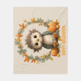 Schattigee Uil Pompoen Happy Halloween Design Fleece Deken