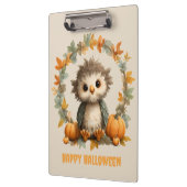 Schattigee Uil Pompoen Happy Halloween Design Klembord (Links)