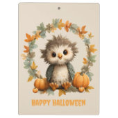 Schattigee Uil Pompoen Happy Halloween Design Klembord (Achterkant)