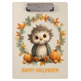 Schattigee Uil Pompoen Happy Halloween Design Klembord