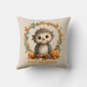 Schattigee Uil Pompoen Happy Halloween Design Kussen (Achterkant)