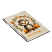 Schattigee Uil Pompoen Happy Halloween Design Notitieboek (Rechterzijde)