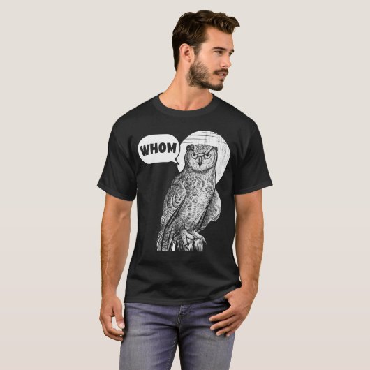Schattigee uil Pun Lover Funny Animal Distressed C T-shirt (Voorkant volledig)