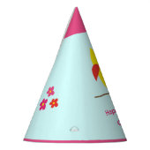 Schattigee Uil Roze Bloemen Kinder gepersonaliseer Feesthoedjes (Links)