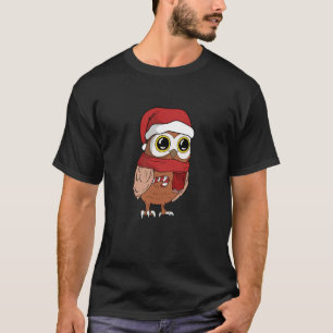 Schattigee Uil Santa Christmas Gift met Kerst Snoe T-shirt
