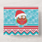 Schattigee uil Santa hat jaareinde bedrijfsfunctie All In One Uitnodiging (Achterkant)