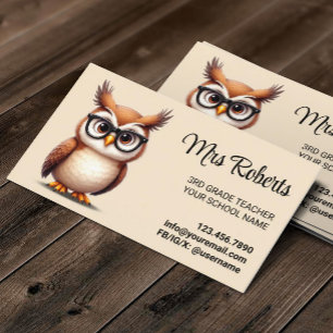Schattigee Uil Teacher Educator Professional Visitekaartje
