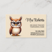 Schattigee Uil Teacher Educator Professional Visitekaartje (Voorkant)