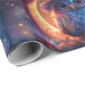 Schattigee uil tovenaar op de maan: magische fanta cadeaupapier (Rol Hoek)