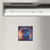 Schattigee uil tovenaar op de maan: magische fanta magneet (Insitu (Vaatwasser))