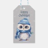 Schattigee Uil Vakantie Cadeaulabel (Voorkant)