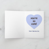 Schattigee Uil Valentijnsdag Blauwe Groet Feestdagen Kaart (Binnen)