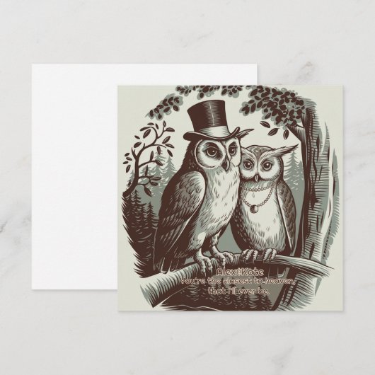 Schattigee uil Valentijnsdag Feestdagenkaart (Voorkant / Achterkant)