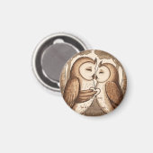 Schattigee uil Valentijnsdag Magneet (Voorkant / Achterkant)