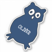 Schattigee Uil verjaardagsfeestje gunst Sticker (Voorkant)