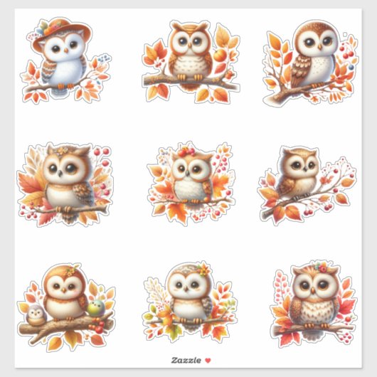 Schattigee Uil Vinyl Sticker (Vel)