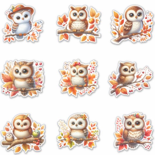 Schattigee Uil Vinyl Sticker (Voorkant)