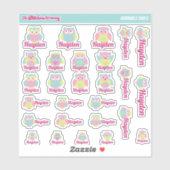 Schattigee uilen aangepaste naam labels | School (Vel)