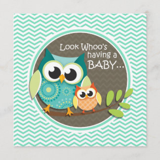 Schattigee uilen; Aqua Green Chevron Kaart