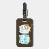Schattigee Uilen Bruid en bruidegom Passen getrouw Bagagelabel (Voorkant verticaal)