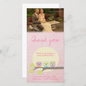 Schattigee uilen bruiloft dank u fotokaart bedankkaart (Voorkant / Achterkant)