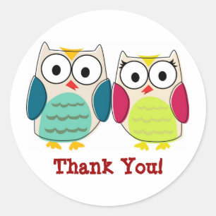 Schattigee uilen dank u Stickers