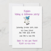 Schattigee uilen en spook Halloween-uitnodiging Kaart (Achterkant)