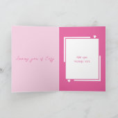 Schattigee uilen gepersonaliseerde naam roze Valen Kaart (Binnen)