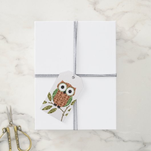 Schattigee Uilen Gift Label Cadeaulabel (Met Touw)