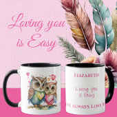 Schattigee uilen houden van je gepersonaliseerde n mok