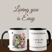 Schattigee uilen houden van je gepersonaliseerde n mok