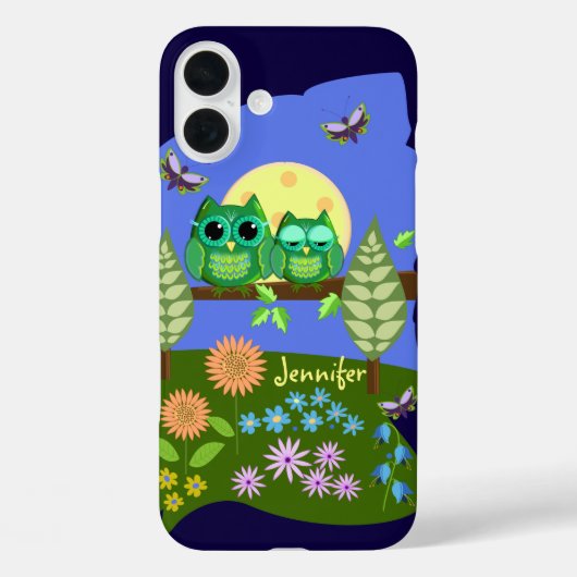 Schattigee Uilen in Zomerland & aangepaste Naam Case-Mate iPhone Case (Achterkant)