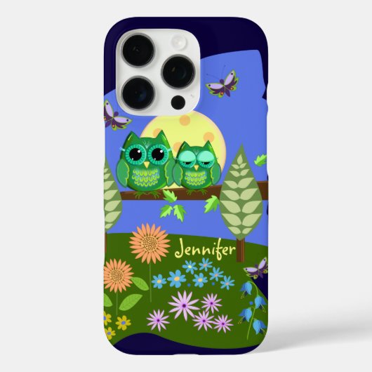 Schattigee Uilen in Zomerland & aangepaste Naam Case-Mate iPhone Case (Achterkant)
