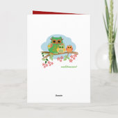 Schattigee uilen Merry Christmas tekst Kaart (Achterkant)