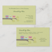 Schattigee Uilen Online Shop Etsy Mode Visitekaart Visitekaartje (Voorkant / Achterkant)