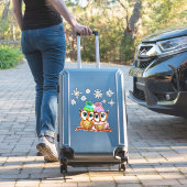 Schattigee uilen paar en sneeuwvlokken sticker (Koffer Insitu)